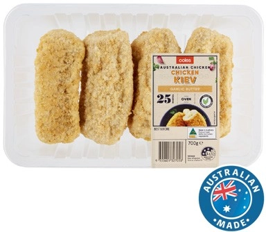 Coles RSPCA Approved Chicken Breast Kiev Garlic Butter 700g