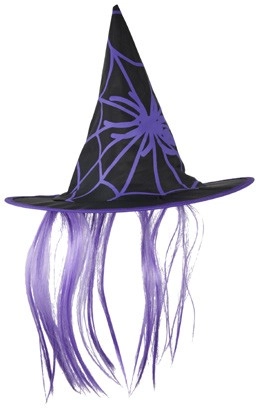 Halloween Witch Hat with Hair