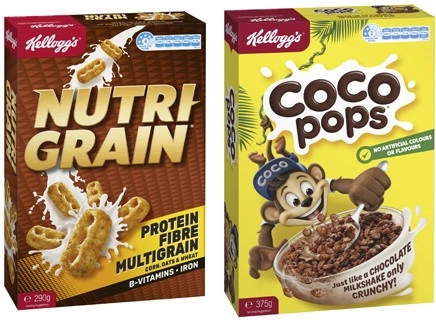 Kellogg's Nutri Grain 290g or Coco Pops 375g