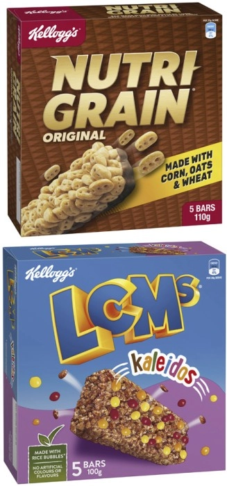 Kellogg's Nutri Grain or LCM Bars 5 Pack 100g-110g