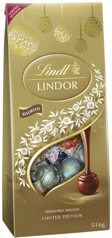 Lindt Lindor Limited Edition Bag 516g, Lindor Round Tin 433g or Christmas Collection Bag 414g