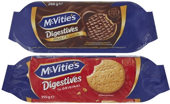 McVitie's Digestives Plain or Chocolate Biscuits 266g-355g