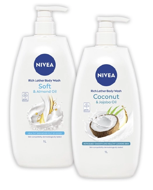 Nivea Shower Cream or Gel 1 Litre