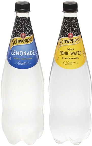 Schweppes Mixers, Soft Drink or Mineral Water 1.1 Litre