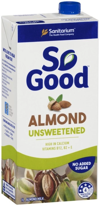 So Good Unsweetened Almond Milk 1 Litre