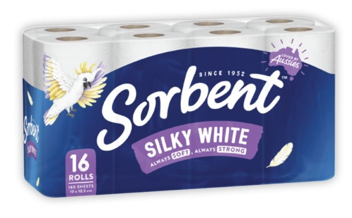 Sorbent Silky White Toilet Tissue 16 Pack