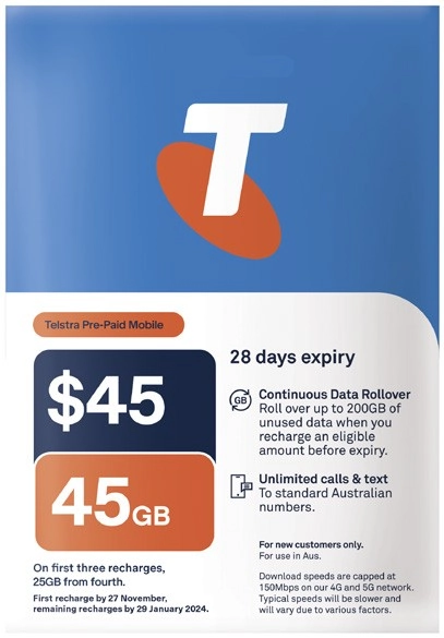 Telstra $45 SIM Kit