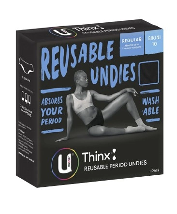 U By Kotex Reusable Black Period Undies Assorted Sizes 1 Pack