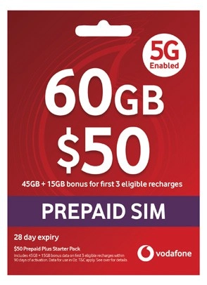 Vodafone $50 Prepaid Plus Starter Pack