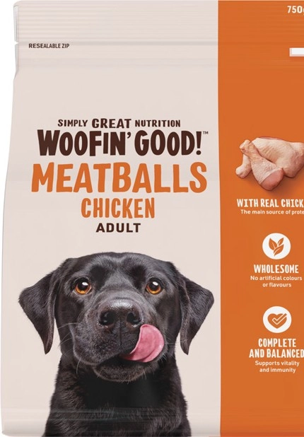 Woofin' Good Meatballs Dog Food 750g