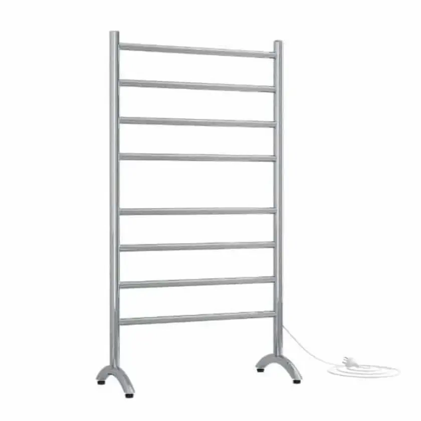 Thermorail Straight Round Free-Standing Heated Towel Rail