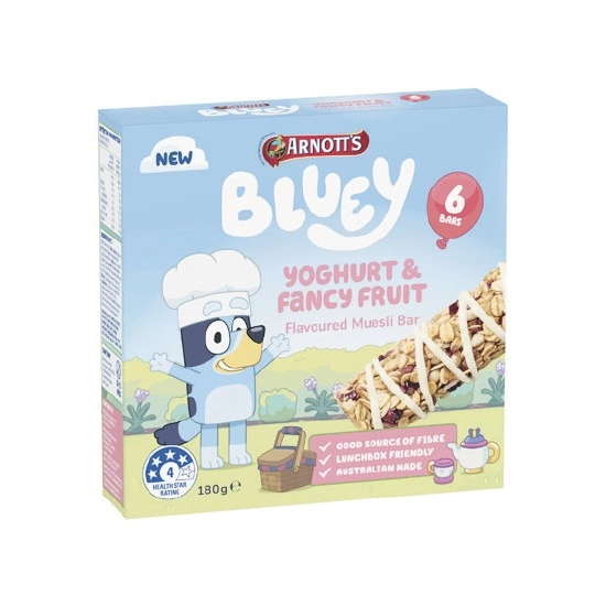 Arnott’s Bluey Muesli Bars 180g Pk 6