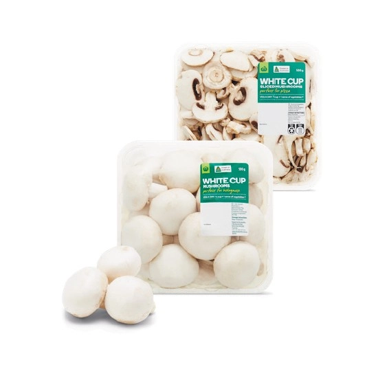 Australian Cup or Sliced Mushrooms 500g Pack