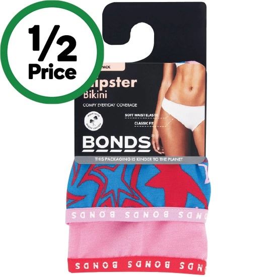 Bonds Ladies’ Hipster Bikini Assorted Pk 2