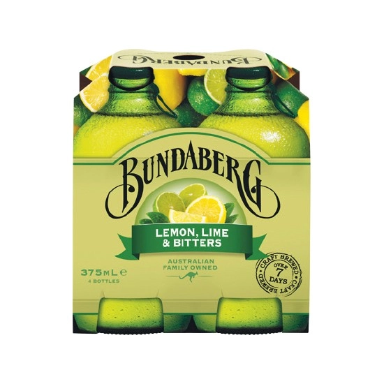 Bundaberg Sparkling Soft Drink 4 x 375ml