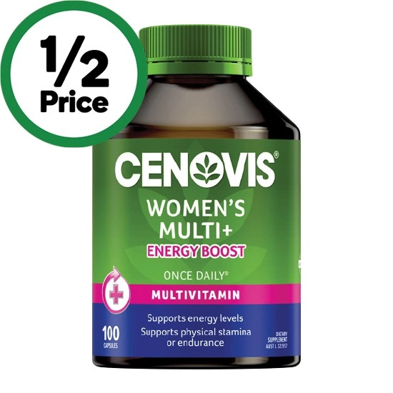 Cenovis Women’s Multi + Energy Boost Capsules Pk 100~