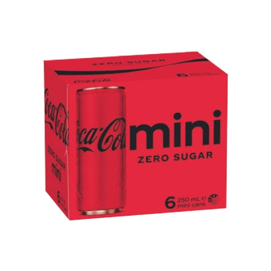 Coca-Cola, Coca Cola Zero Sugar, Fanta, Fanta Zero Sugar, Sprite or Sprite Zero Sugar 6 x 250ml