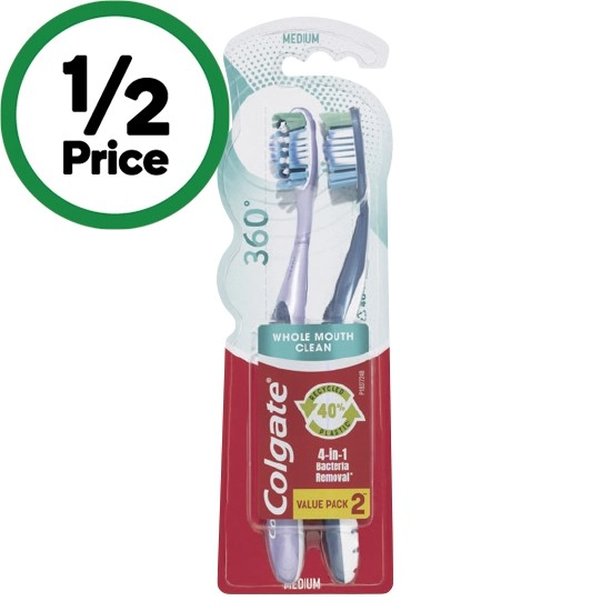 Colgate 360 Manual Toothbrush Pk 2