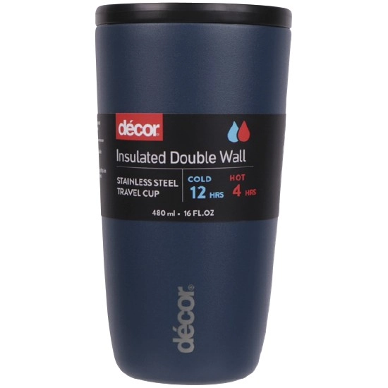 Decor Insulated Double Wall Travel Stainless Steel Cup Assorted 480ml