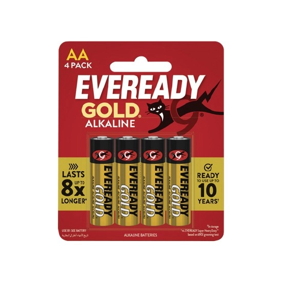 Eveready Gold Batteries AA or AAA Pk 4