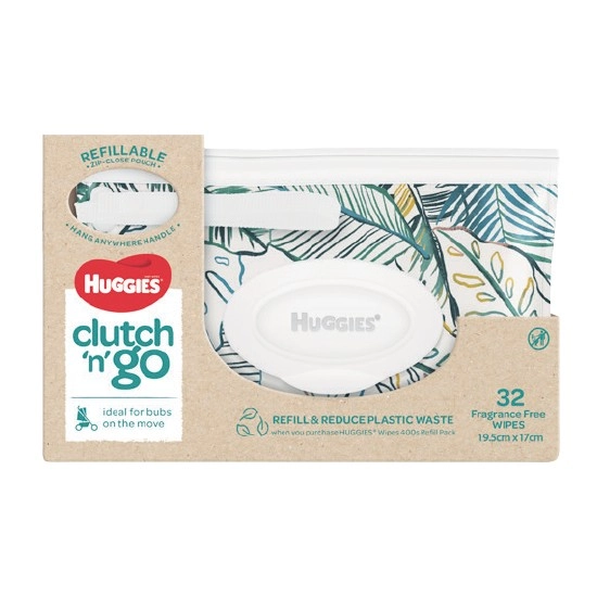 Huggies Refillable Baby Wipes Clutch ‘n’ Go Pk 32