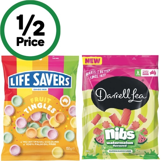 Life Savers or Darrell Lea Nibs 150-200g