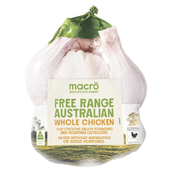 Macro Free Range Australian Fresh Whole Plain Chicken