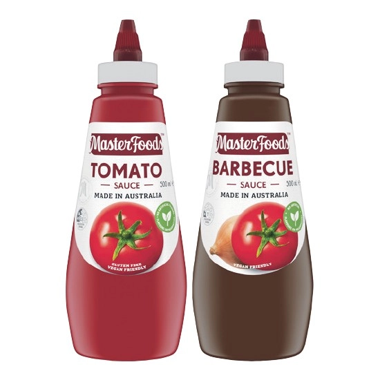 MasterFoods Tomato or Barbecue Sauce 475-500ml