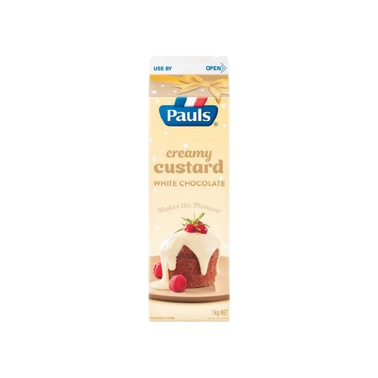 NEW Pauls Custard White Chocolate, Butterscotch or Brandy 1 kg – From the Fridge