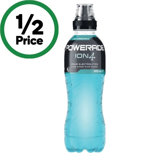 Powerade Drink Flo Cap 600ml or Powerade Active Water 600ml