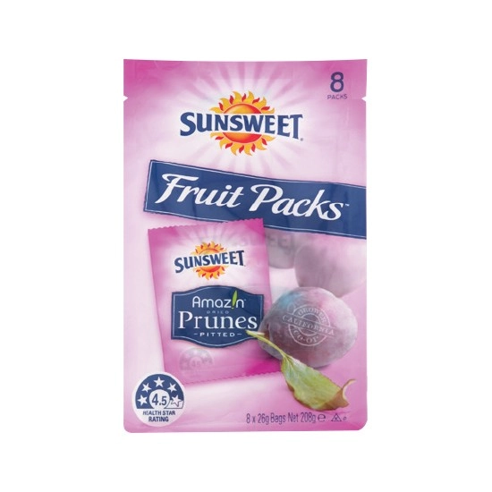 Sunsweet Prunes Snackpack 208g Pk 8