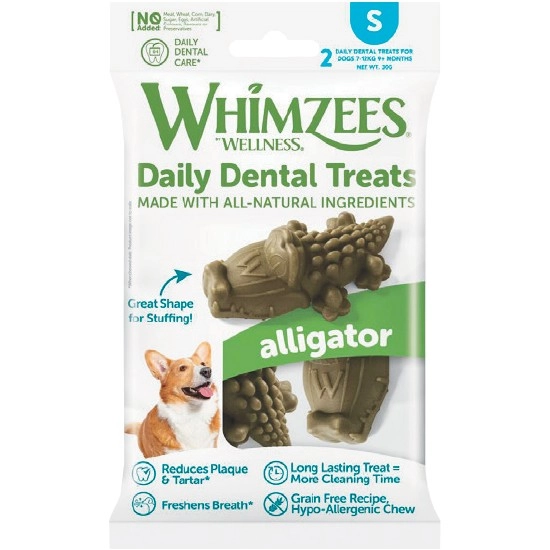 Whimzees Alligator Small Dental Treat Pk 2