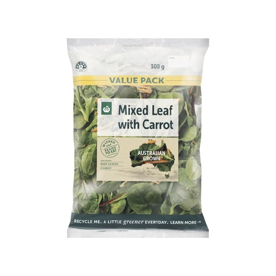 Woolworths Australian Baby Leaf with Carrot 300g Pack