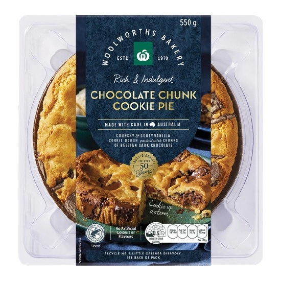 Woolworths Chocolate Cookie Pie 550g