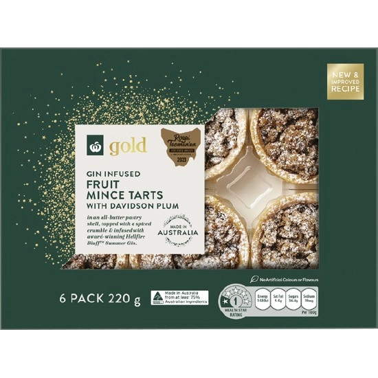 Woolworths Gold Davidson Plum & Gin Tart 220g Pk 6