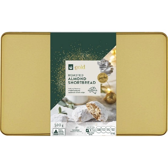 Woolworths Gold Roasted Almond Shortbread 500g