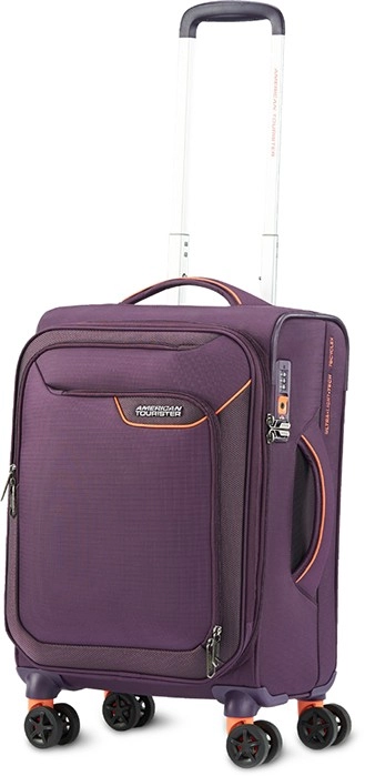 American Tourister Applite 4E Expandable Spinner in Purple and Orange