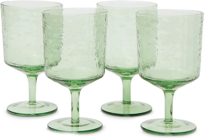 Australian House & Garden Crackle Wine Glass Green Set of 4