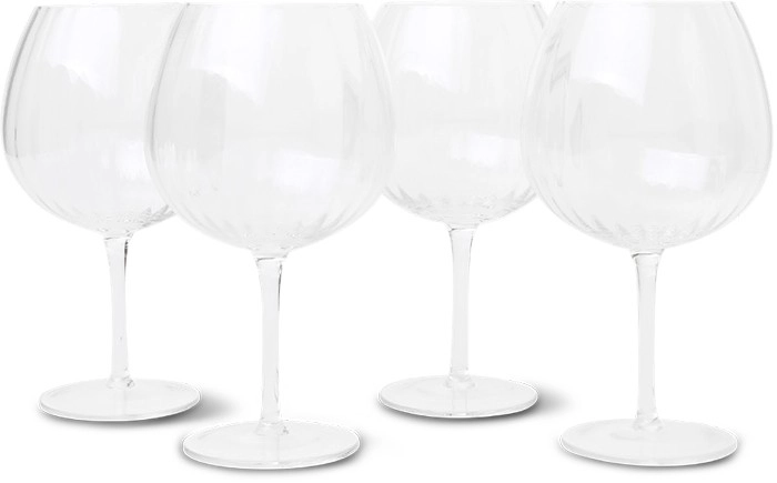 Heritage Crimped Red Wine Glass Set of 4