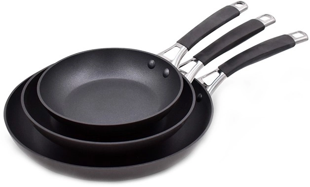 The Cooks Collective Essentials Hard Anodised Triple Frypan Pack 20, 24 and 30cm