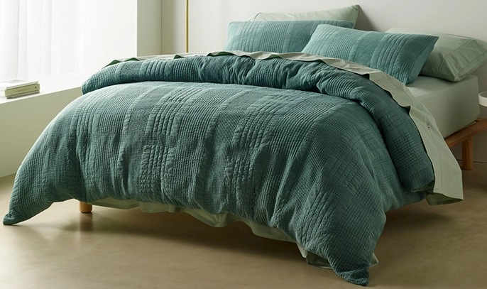 Vue Orlando Stonewashed Quilted Quilt Cover Set^