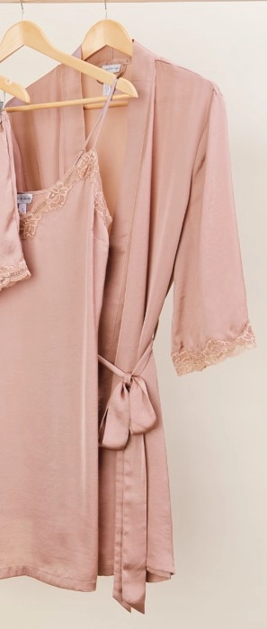 Chloe & Lola Satin Lace Robe