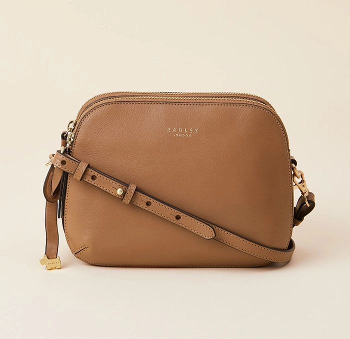 Radley Dukes Place Medium Leather Crossbody in Dark Butter