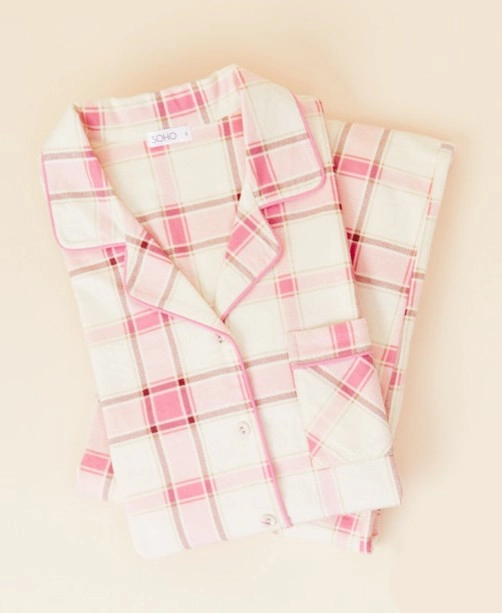 Soho Flannelette Pyjama Set - Pink