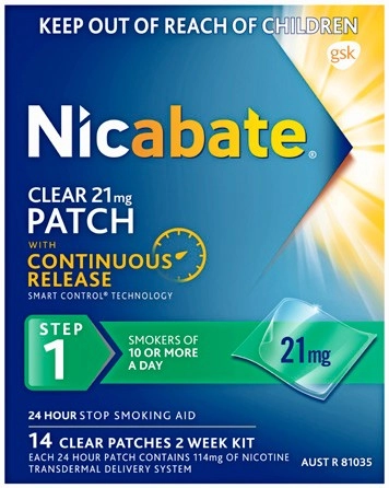 Nicabate Clear Patch 21mg 14 Patches