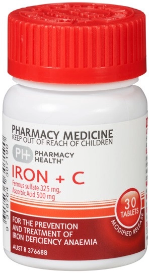 Pharmacy Health Iron + C 30 Tablets