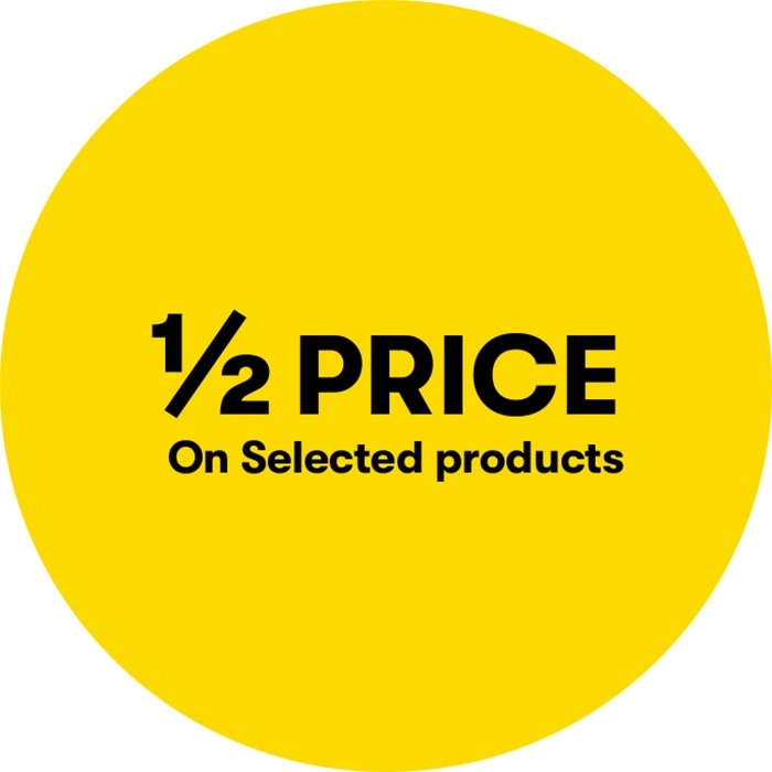 1/2 Price on Selected Products