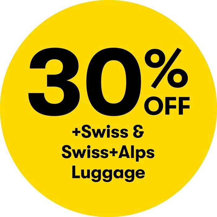 30% off +Swiss & Swiss+Alps Luggage