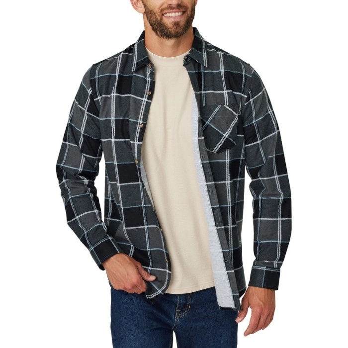 Allgood. Men’s Long Sleeve Flannel Shirt - Black