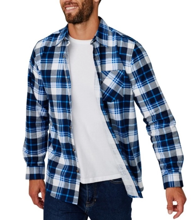 Allgood. Men’s Long Sleeve Flannel Shirt - Cobalt Blue